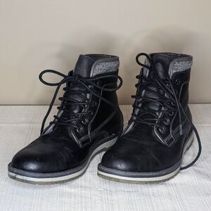 Sz 8 Men's Black High-top Combat Boots by Sonoma